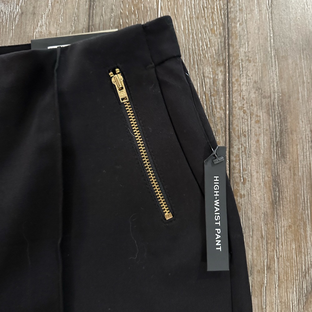 Worthington Black High-Waisted Pants with Gold Zipper Accents - Picture 5 of 15